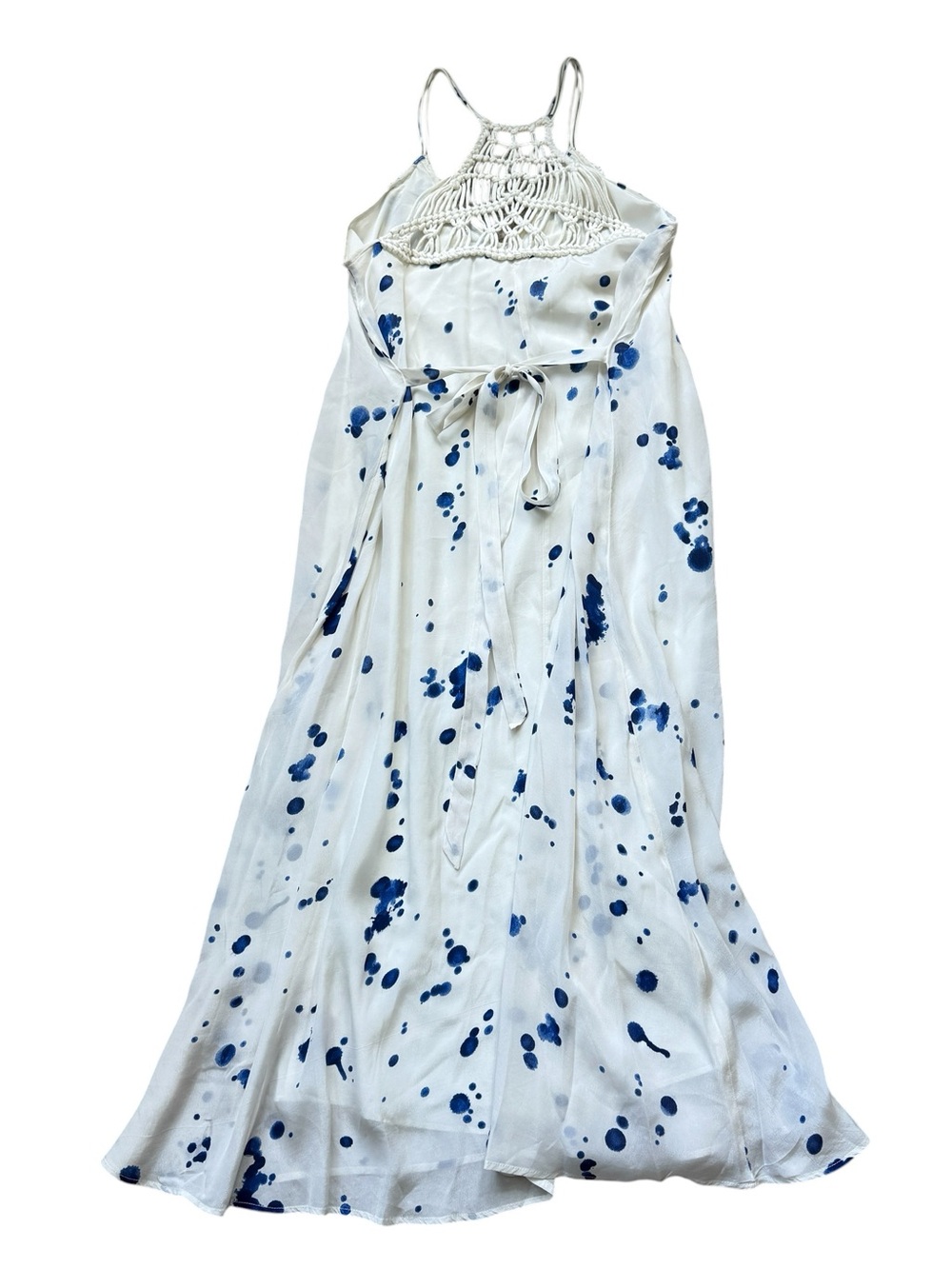 Anthropologie Maeve Crochet Trim Paint Splatter Maxi Dress Small Boho Festival - Picture 11 of 14